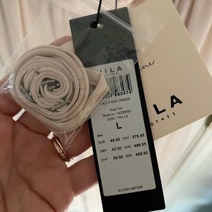 Vila Vialli strapless dress, soft pink, brand new